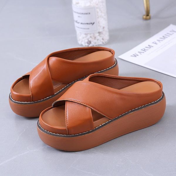 

slippers big size 43 vintage women shoes casual summer british beach luxury platform outdoor work flip flop sandals, Black