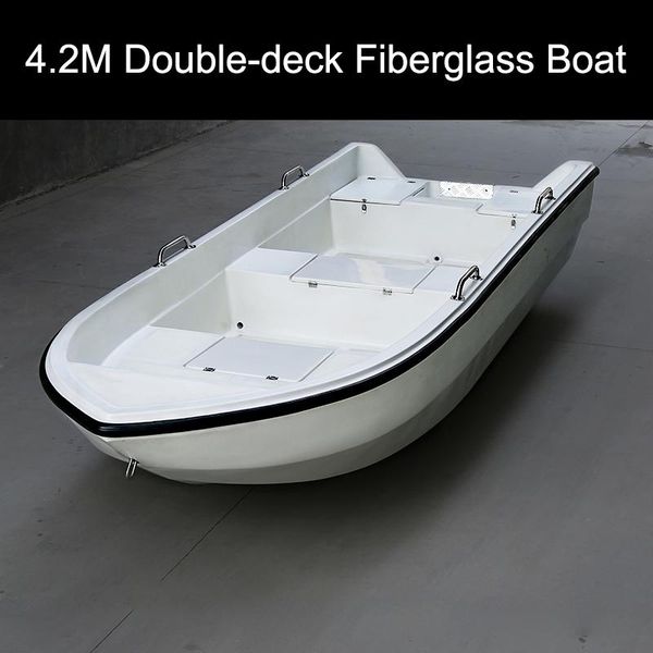 

4.2m white frp boat fiberglass ship sea fishing self-draining vessel kayak high speed speedboat assault rafts/inflatable boats