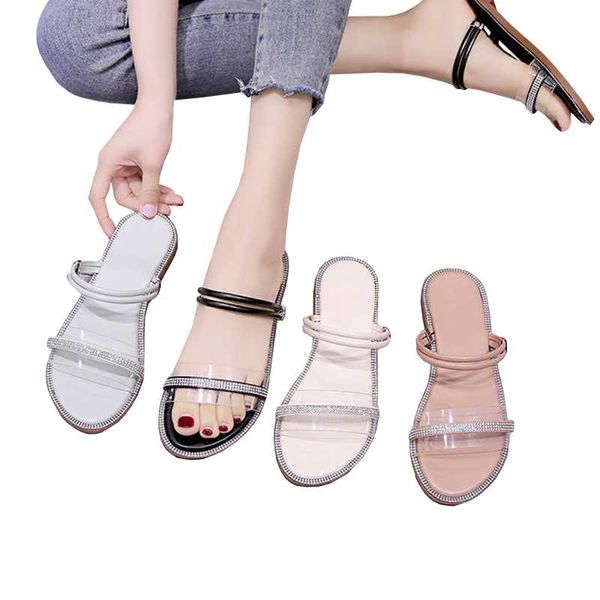 

summer sandals slippers flat fashion women's, Black