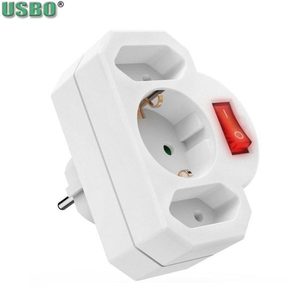 

smart power plugs white ce copper 16a 3way 1 to 3 eu schuko adaptor plug turkey portugal germany russia wall extension switch adapter socket