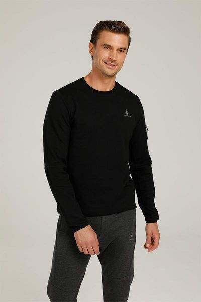 

men's hoodies & sweatshirts ct780 rene sleeve detail black men 's sweatshirt