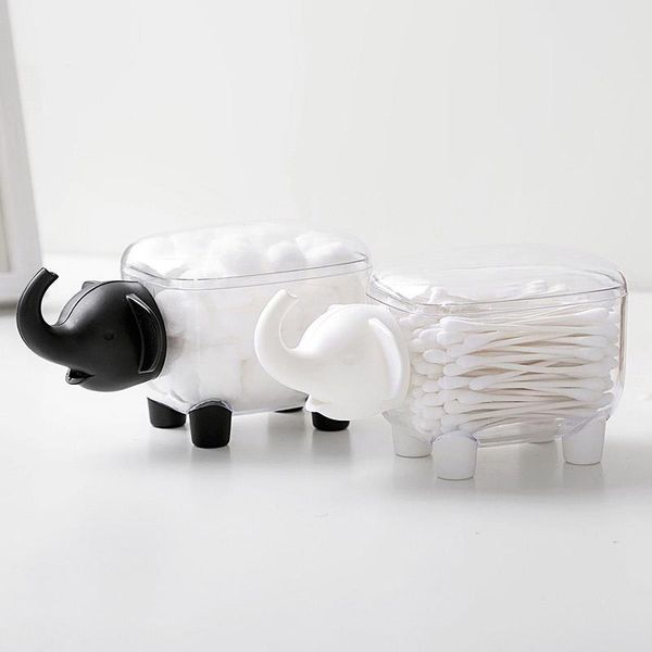 

storage boxes & bins cartoon elephan cotton swab box pads boxs toothpick case organizer home decoration