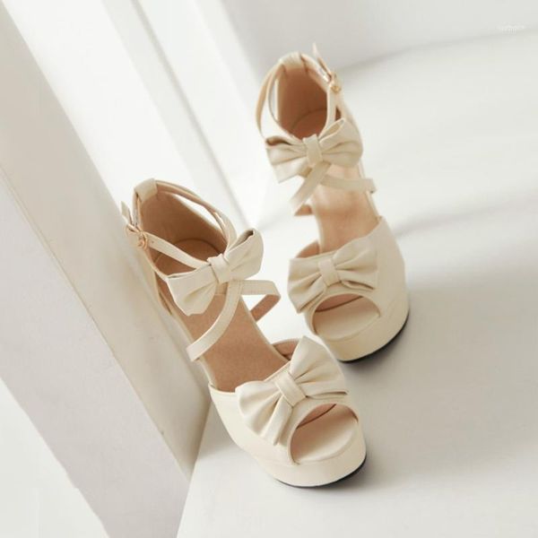 

sandals summer ladies elegant fashion women high heel bow buckle platform shoes woman fish head sandals11, Black