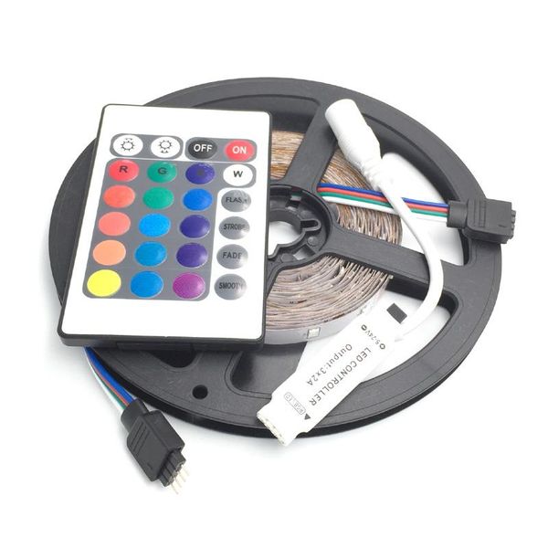 

holiday / home indoor decoration lighting 2835 rgb led strip smd 60 led/m light + 24key mini remote control strips