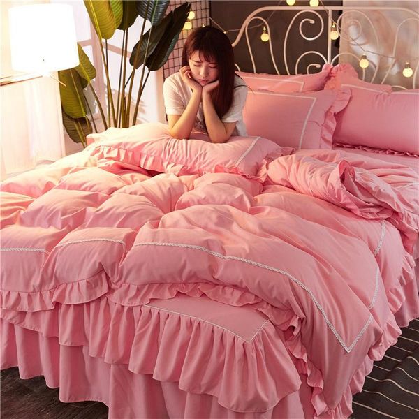 

bedding sets princess style thin section simplicity non-slip 1pcs quilt cover+1pcs bed skirt+2 pillowcase king/ size j8180