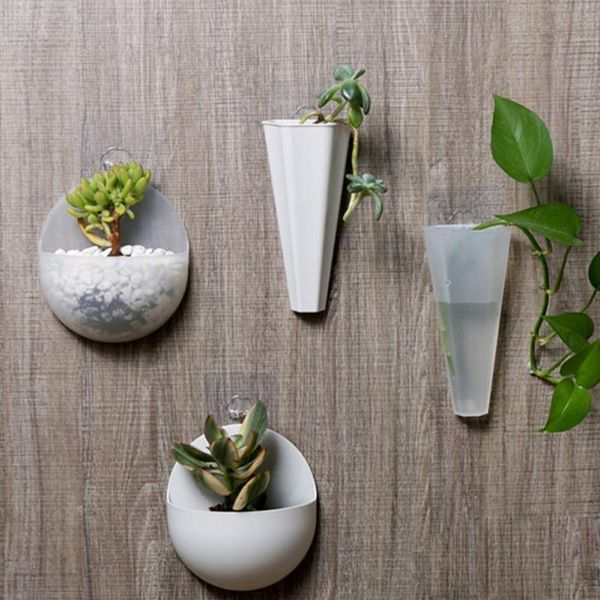 

planters & pots 1 pc hydroponic wall hanging flower pot plastic vase on the you can grow green plant and bonsai home decoration accessories
