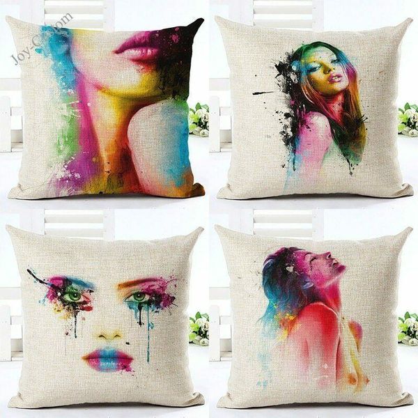 

colorful women pillow geometry cushion cover decor printed case cushion/decorative