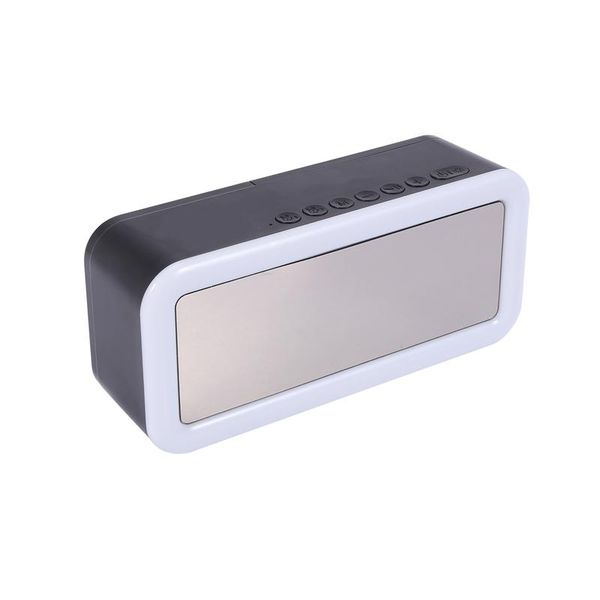 

portable speakers led mirror bluetooth speaker tf card wireless alarm clock temperature display,with fill light