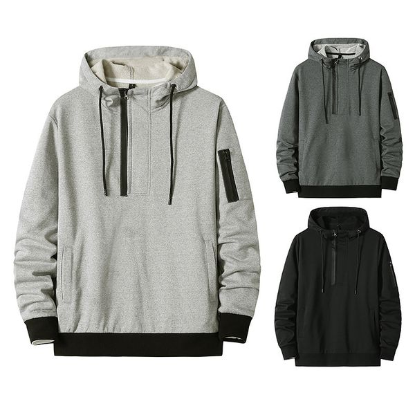 

tracksuit men's hooded hoodie hoodies with cord outdoor sports, Gray