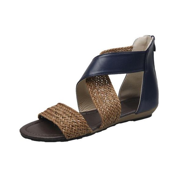 

sandals national style simmer asian woven slope heel retro roman women, Black