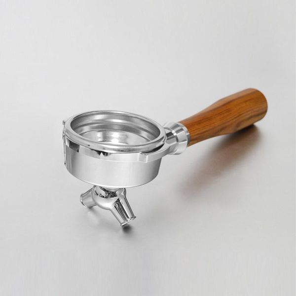 

coffee filters 58mm stainless steel machine wood handle single/double mouth bottomed portafilter coffeeware kitchen