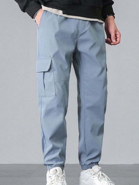 

men pocket side cargo pants b2ht#, Black