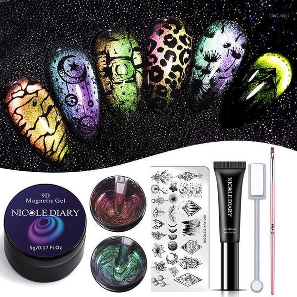 

diary 9d cat eye gel polish varnish magnetic long lasting shining laser nail art soak off uv led varnish1, Red;pink