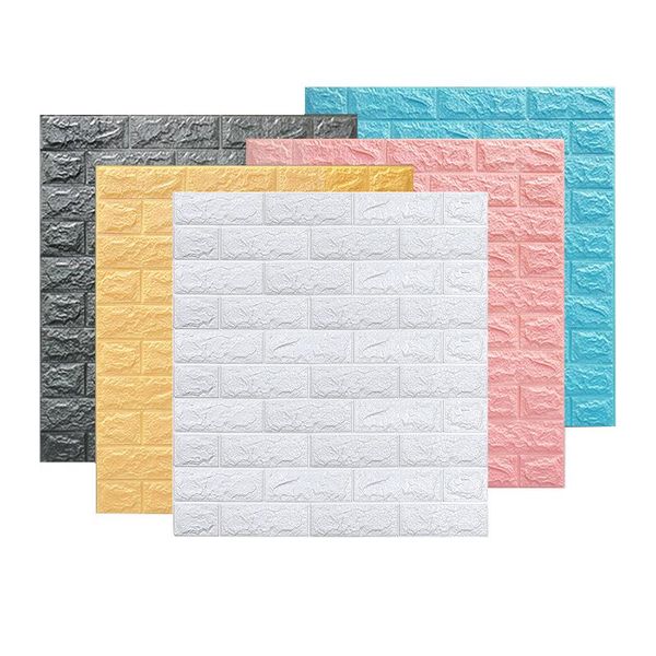 

wall stickers 3d stereo self sticky bedroom decorative foam self-adhesive soft waterproof wallpaper