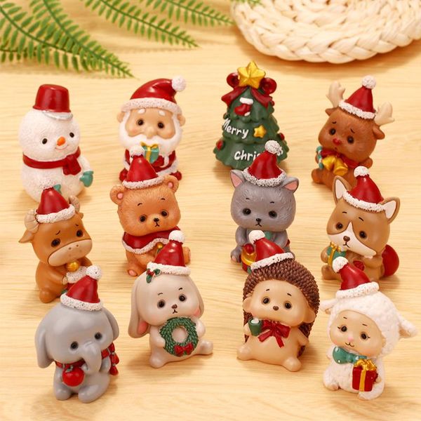 

decorative objects & figurines 1pcs miniature resin decorate mini figurine christmas santa claus toys diy garden ornament craft kids