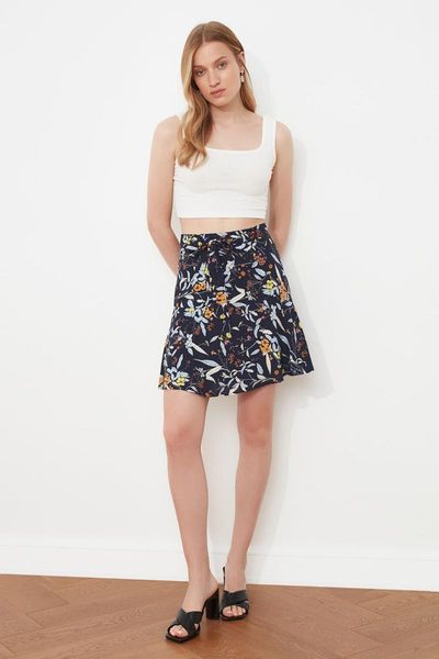 

skirts trendyol lacing detailed skirt twoss21et0566, Black