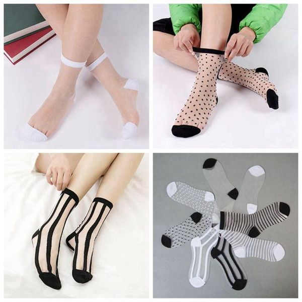 

socks & hosiery lace mesh fishnet mixed fiber transparent stretch elasticity ankle net yarn thin women cool, Black;white