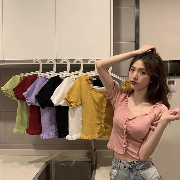 

women solid color short sleeved v neck slim knitted summer basic wild wind women's sweaters, White;black