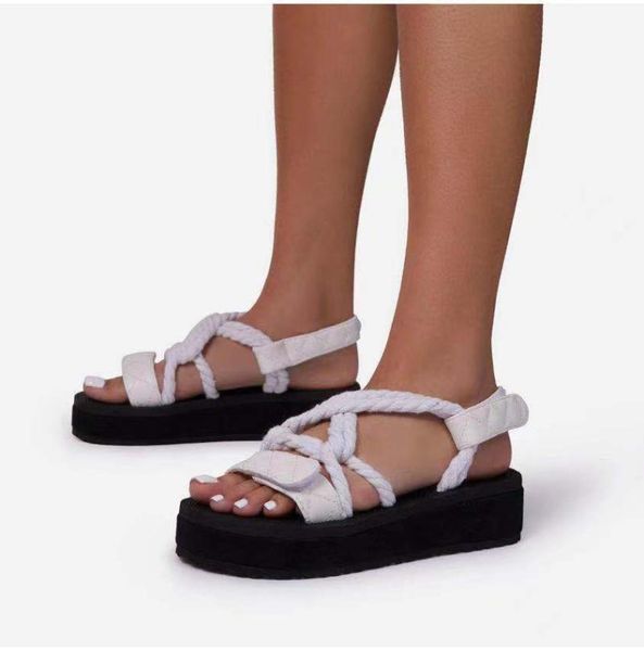 

sandals summer 2021 women's shoes large platform sandal flat, Black
