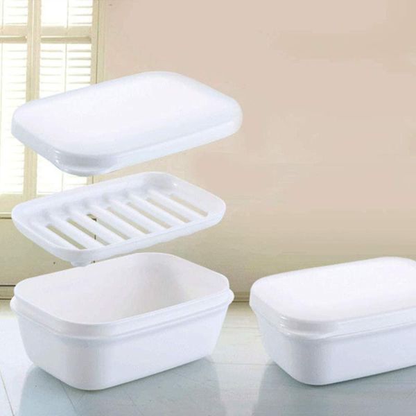 

soap dishes box travel portable sealed waterproof plastic dish case holder hygienic easy to carry container with lid lock design
