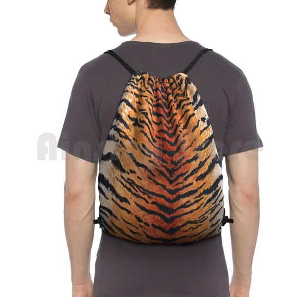 

tiger backpack drawstring bags gym bag waterproof tigress panthera tigris bengal
