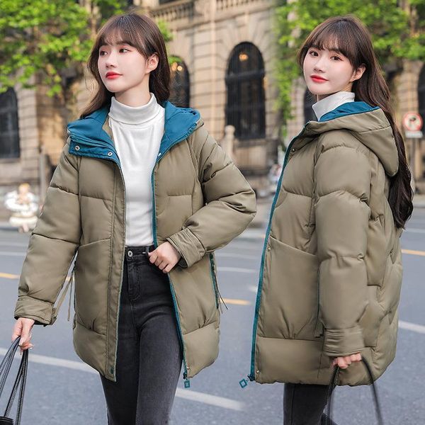 

women's down & parkas 2021 winter cotton padded jacket korean loose versatile sweet medium and long thickened co, Black