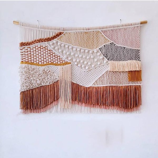 

tapestries nordic rectangle weave tapestry wall hanging large size aesthetic dainty moroccan decor tapiz room accessories ah50ta
