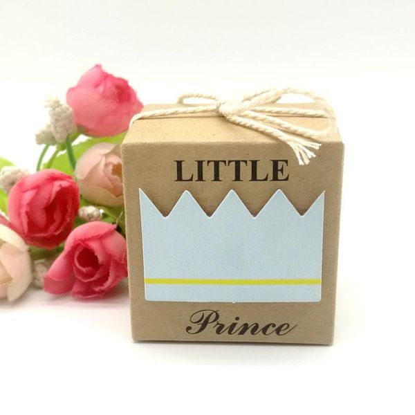 

gift wrap 10/25/50pcs kraft paper square little prince boy baby shower candy box children's day birthday party favor