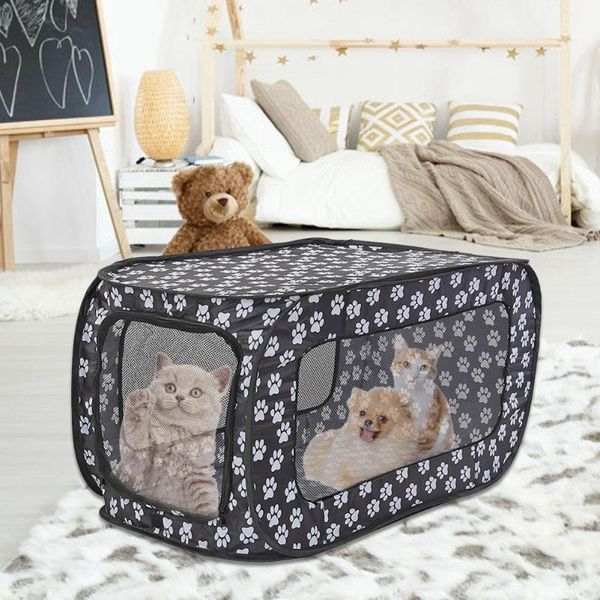 

cat beds & furniture summer breathable pet tent fence foldable dog travel cage puppy kennel dogs house rectangular footprints 87cm #