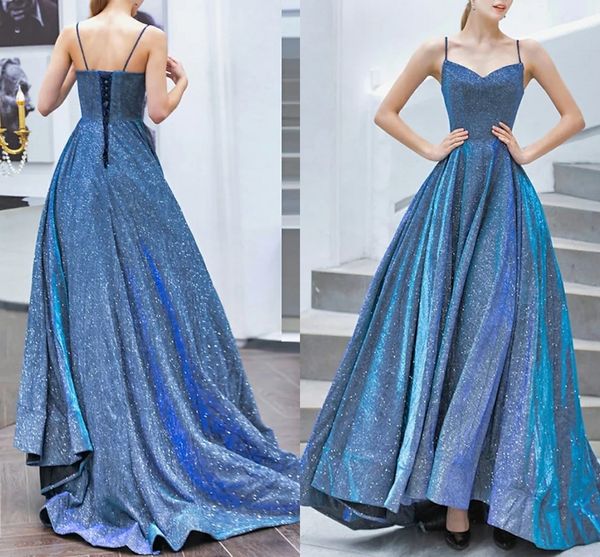 

a-line sparkle prom formal evening dress 2022 spaghetti strap sleeveless party gown abendkleider robe de soiree vestidos fiesta, Black;red