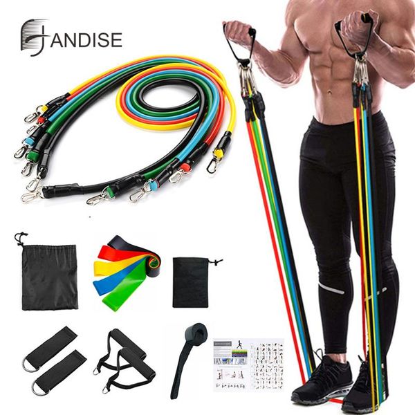 

16pcs/set latex resistance bands yoga pull rope expander fitness equipment elastic for exercise drop