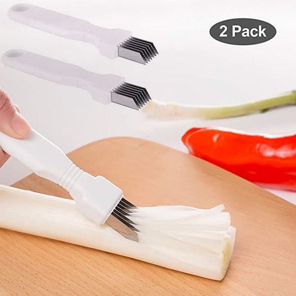 

2 chopped buns green onion shredder silk vegetable knife scallions cutter food chop fast