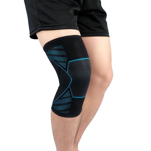 

elbow & knee pads 1pc pad sleeve knitted compression breathable soft support leg protector outdoor gym squat sportswear accessories, Black;gray