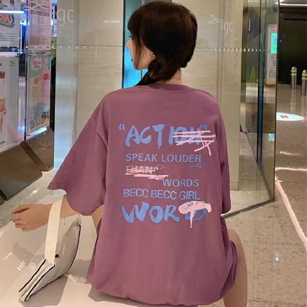 

women's t-shirt red plus size women summer letter print lady casual t shirt harajuku streetwear short sleeve tshirt,drop ship 4hne, White