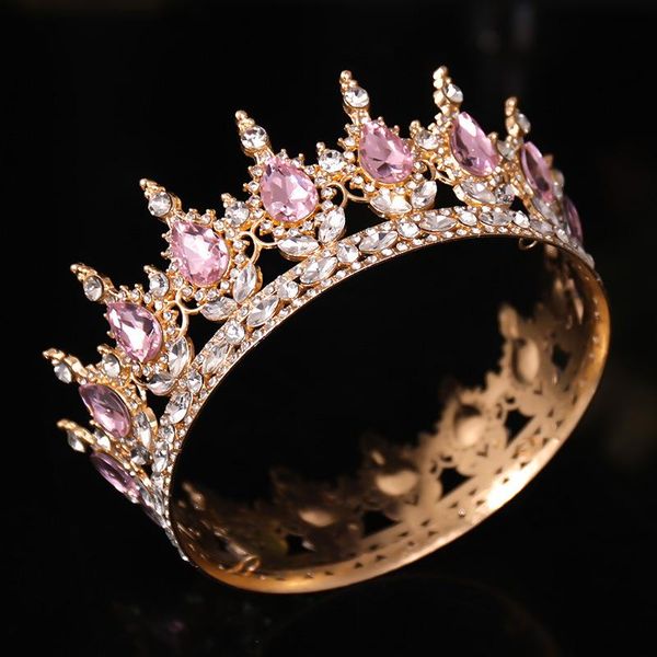 

hair clips & barrettes luxurious wedding bridal crown tiaras full circle headwear retro rhinestone accessories for birthday ml, Golden;silver