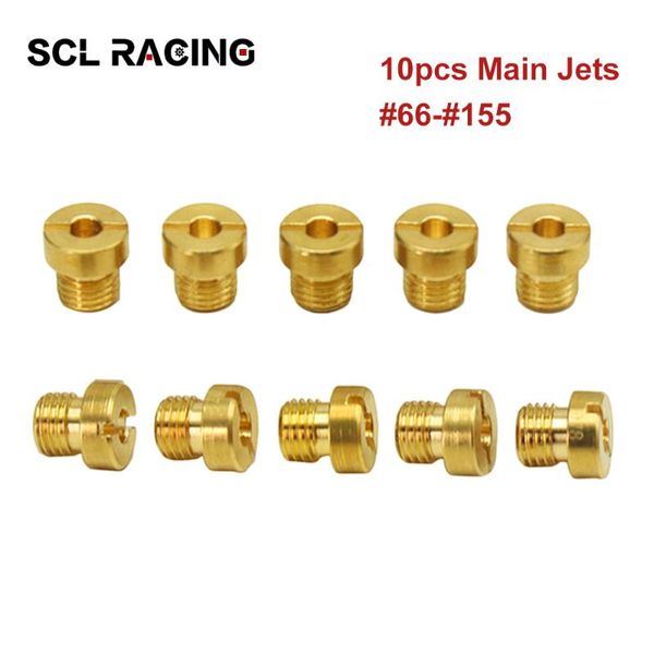

motorcycle fuel system scl racing 10pcs/set m6 6mm thread carburetor main jets kit #66-#155 for dellorto phbh phbl frd phf vhb vhsh injector