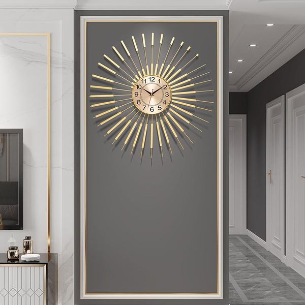 

mute quartz wall clock simple living room personality creative luxury european bedroom modern large reloj home decor clocks