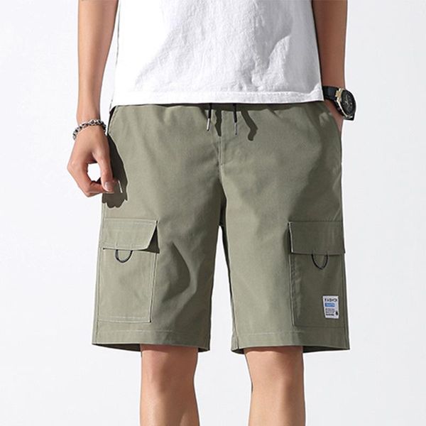 

men's shorts summer casual outdoor sports male loose five-point pants pure color beach short homme, White;black