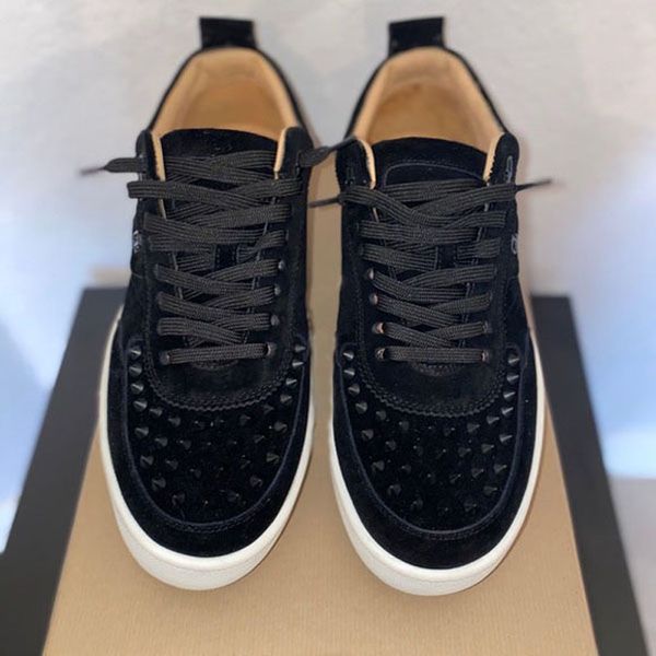 

2021s luxury deisgner casual shoes paris happyrui low-red bottom homme sneaker shoe white platform rubber calfskin canvas leather platfrom t, Black