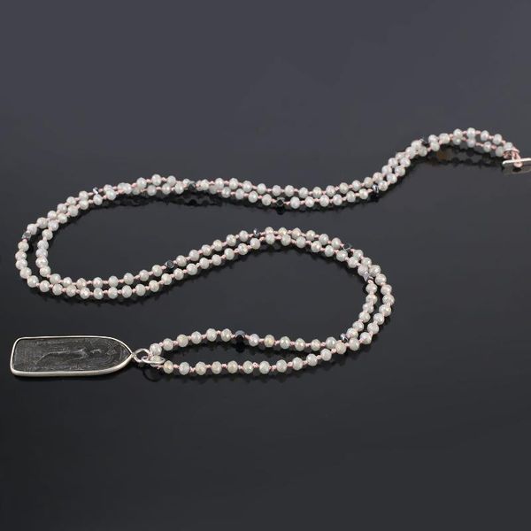 Collane con ciondolo QUANCHI Buddha gioielli 4mm collana di perline di cristallo per le donne Boho catena di perline fatta a mano moda etnica