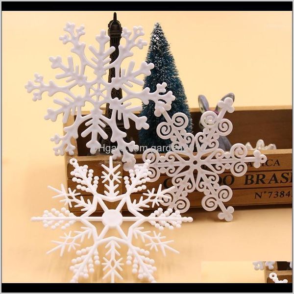 Decorações 1 pacote DIY plástico branco flocos de neve falsificados para casa festa de Natal ano xmas árvore pingentes ornamentos janela decoração1 c4i z3yfo