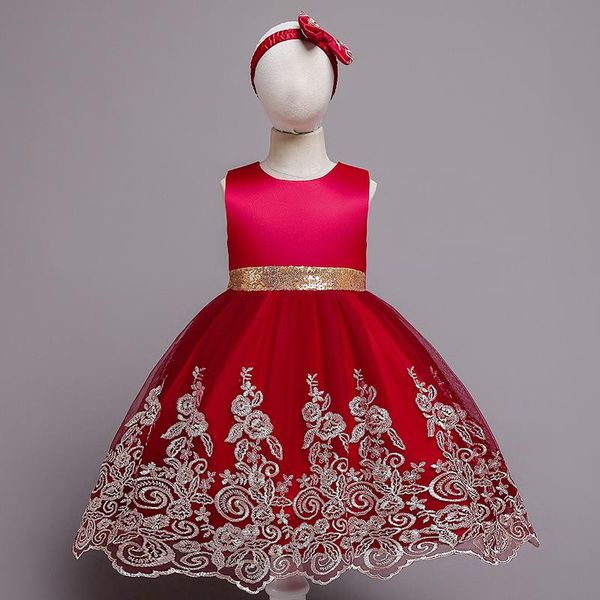 

girl's dresses baby girl clothing first communion pageant vestidos flower girls wedding prom gown birthday christmas costume toddler dr, Red;yellow