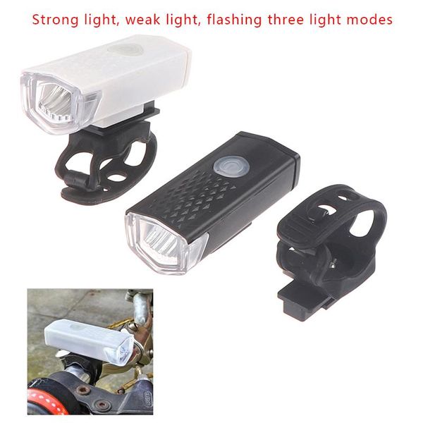 

1pc waterproof usb rechargeable front led bike lights for night cycling lamp accessories