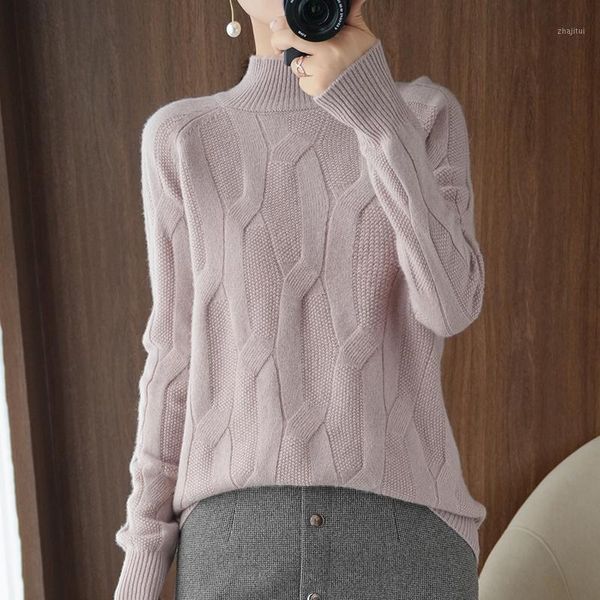 

women's sweaters 100%wool knitting sweater and jumper turtleneck pullovers casual womens long sleeve all-match elastic ladies sweat, White;black