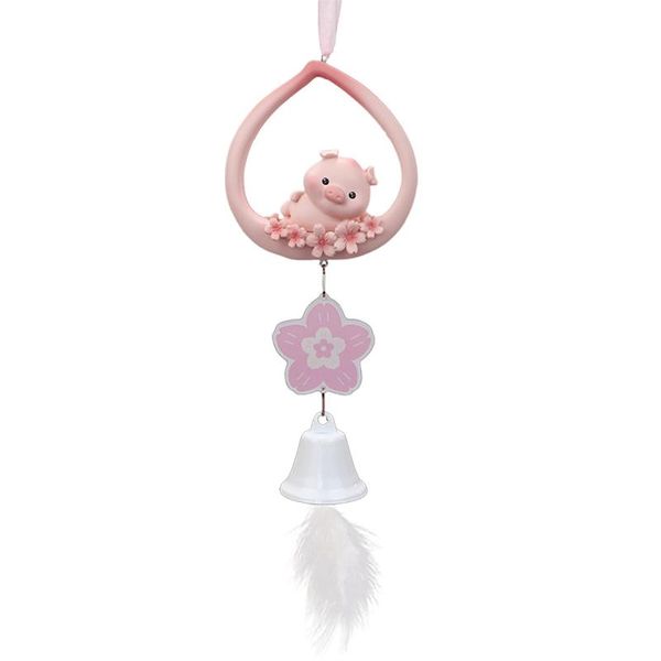 

decorative objects & figurines feather cute wall hanging tree balcony living room gift kids wind chime home decor pig bedroom resin for gard
