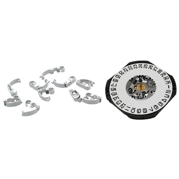 

repair tools & kits 10 pcs wrist watch bracelet band fold over clasps 0.4x0.1inch with quartz movement vx42e date at 3 for