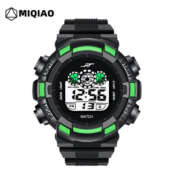 

mens fashion sports satch led digital calendar display children watches waterproof electronic men military watch w490 wristwatches, Slivery;brown