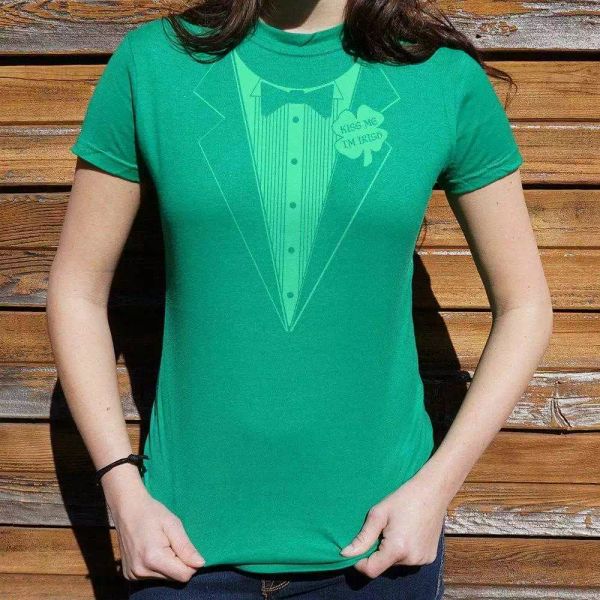 

irish tuxedo t-shirt | women's short sleeve top, White;black
