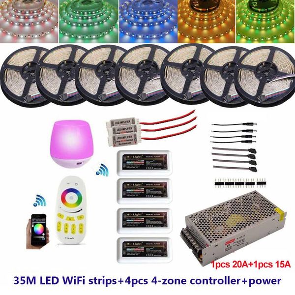 

rgb rgbw 60led/m led strip + 4-zone mi light remote controller+12v power strips