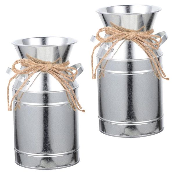 

planters & pots 2pcs vintage flower bucket iron art arrangement home garden decor